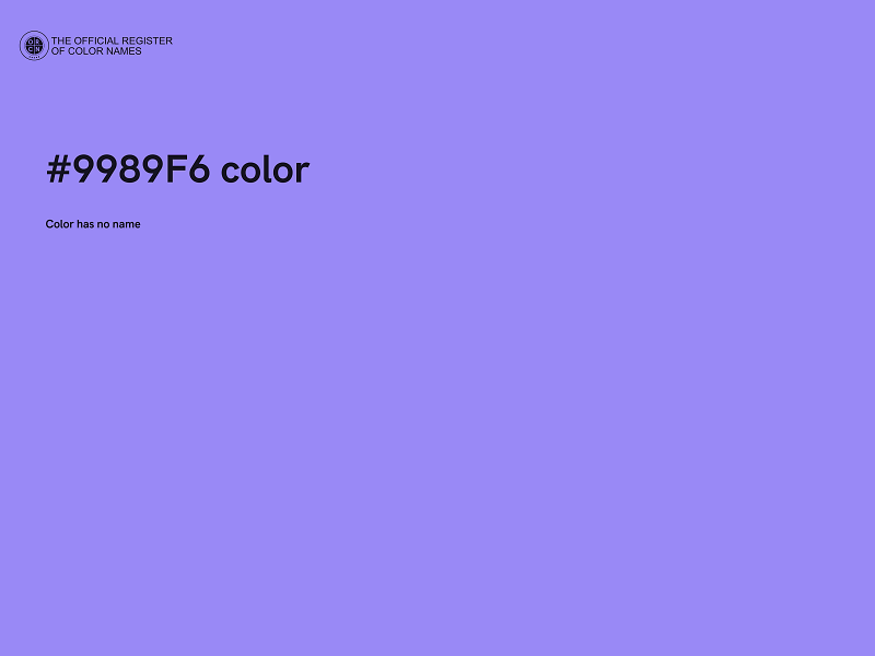 #9989F6 color image