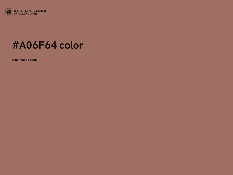 #A06F64 color image