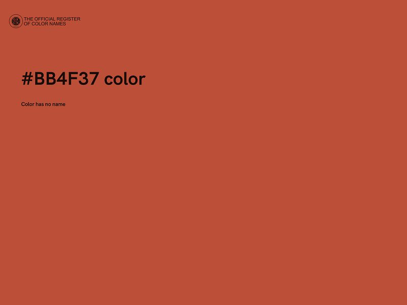 #BB4F37 color image