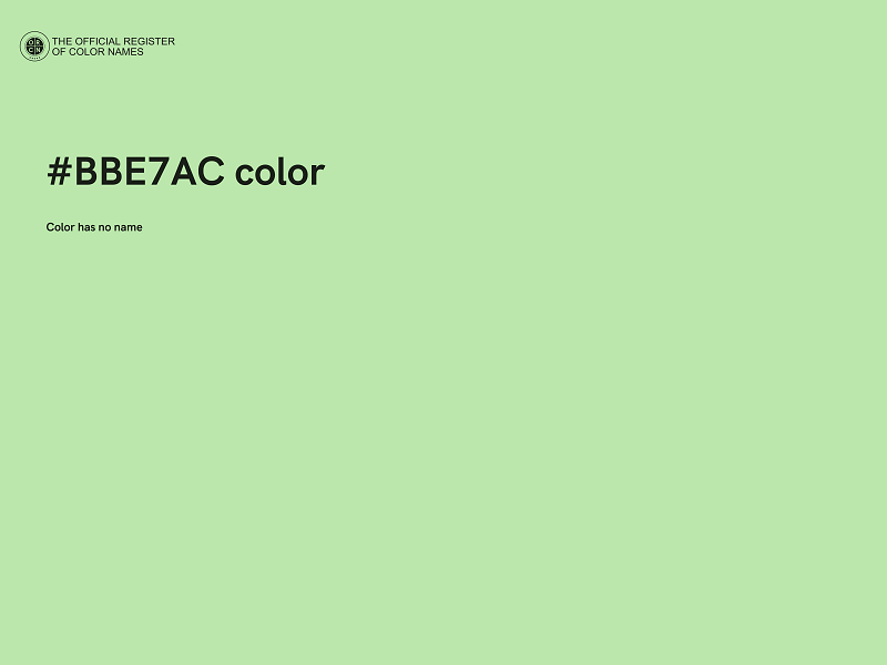 #BBE7AC color image