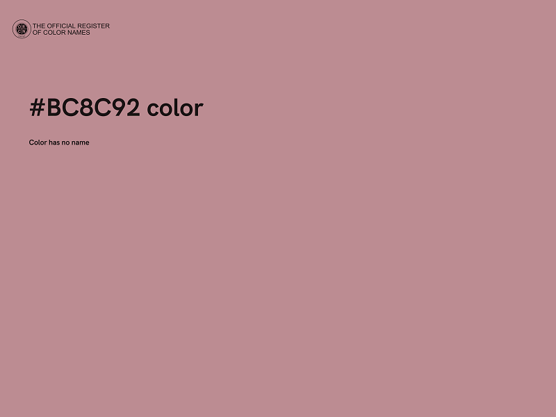 #BC8C92 color image