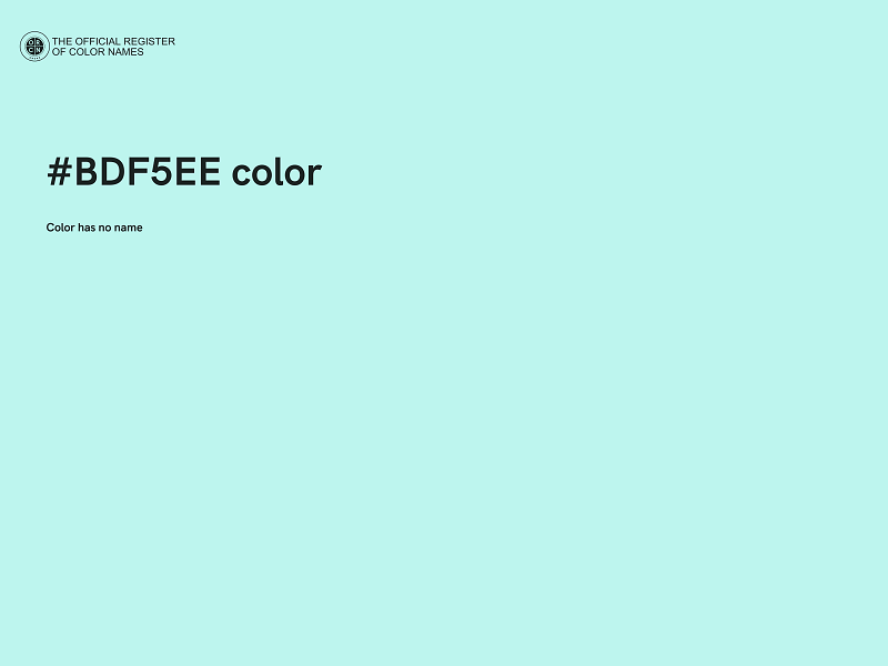 #BDF5EE color image